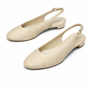 TROTTERS Hand Woven Cream Slingback Shoes 10.5N